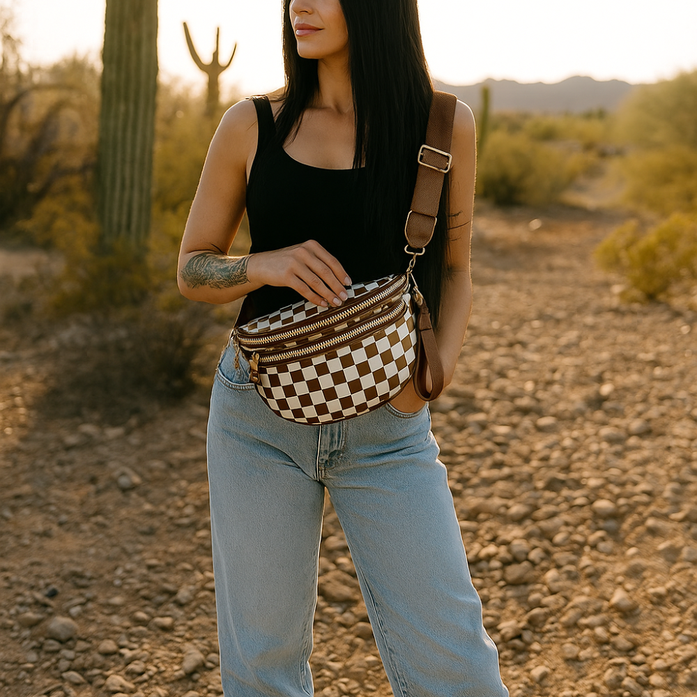 Checkered Crossbody Bag